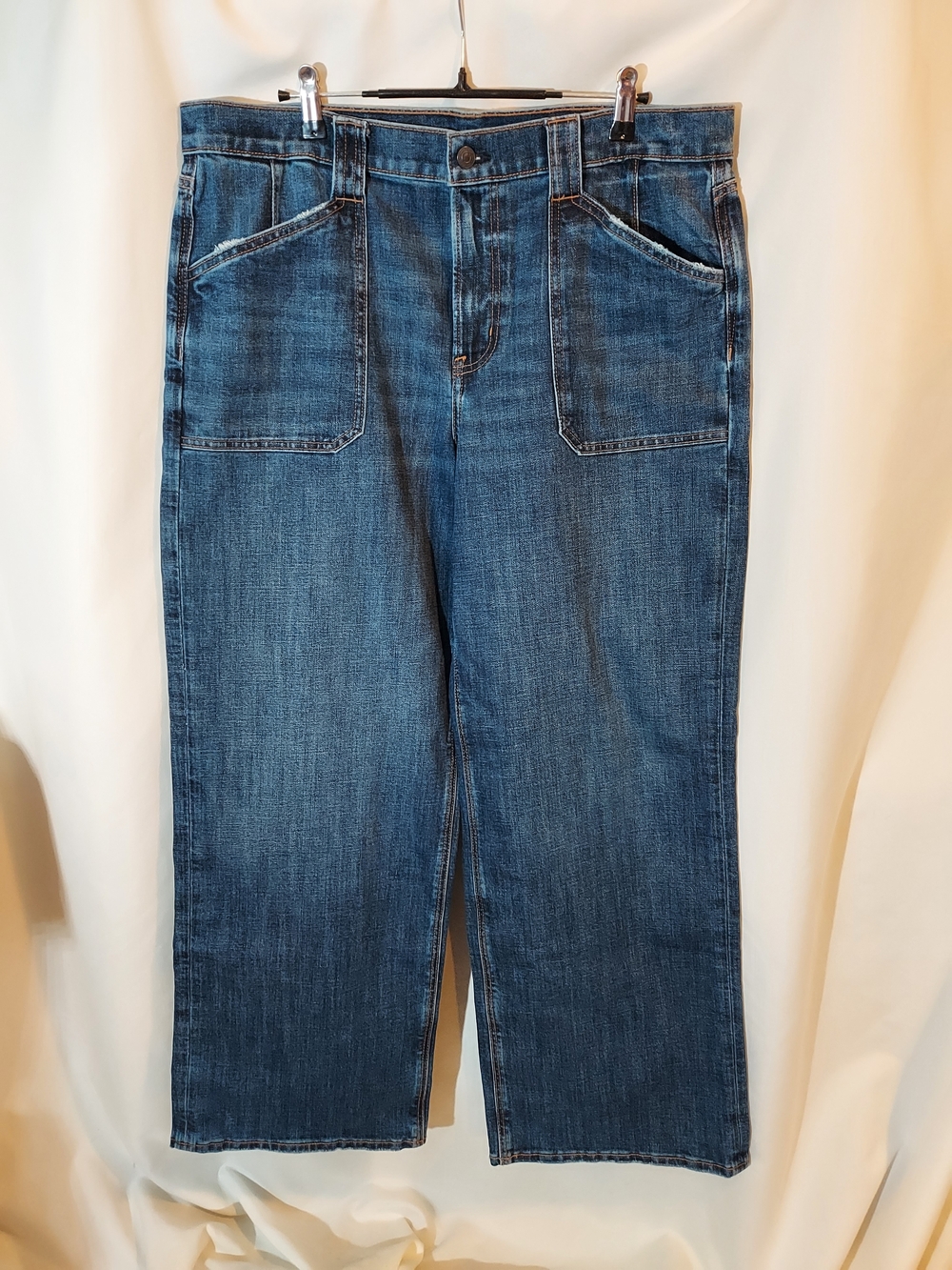 American Eagle High Rise Stovepipe Jean - Dark Blue Denim